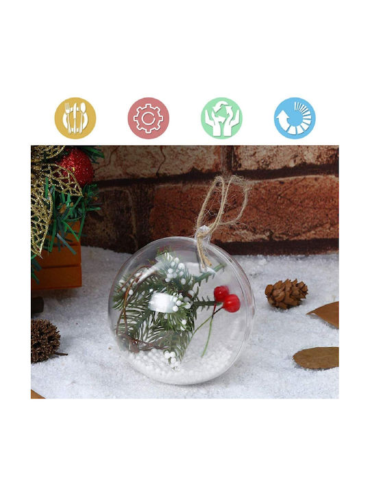 Christmas Plastic Ball Ornament Transparent 10cm