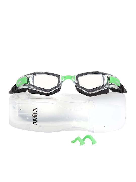 AMILA Swimming Goggles Adults with Anti-fog Lenses Black