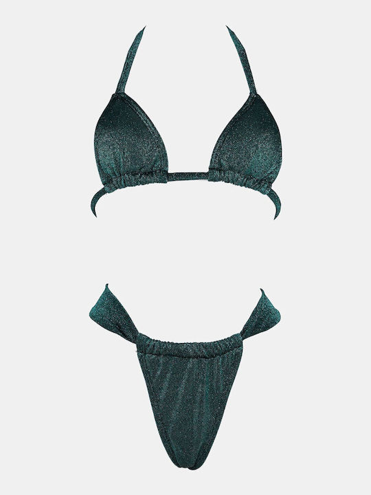 Set Bikini Triangle and Brazil High Waist Green