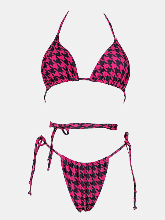 Set Bikini Dreieck mit Abnehmbarer Verstärkung & Brasilien Fuchsie
