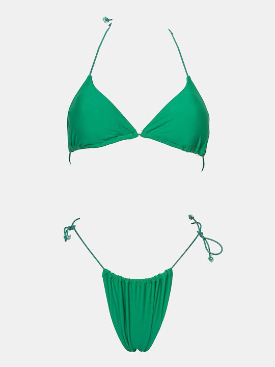Set Bikini Triunghi Cu Burete Detașabil Verde