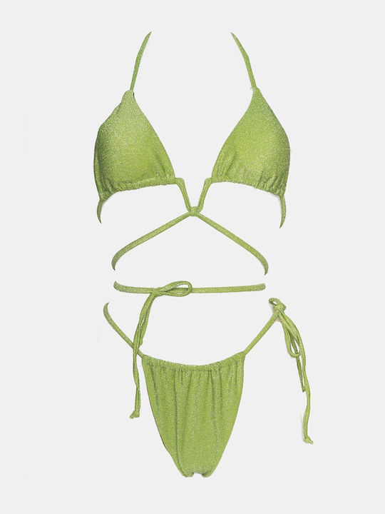 Set Bikini Triangle and Brazil High Waist Green