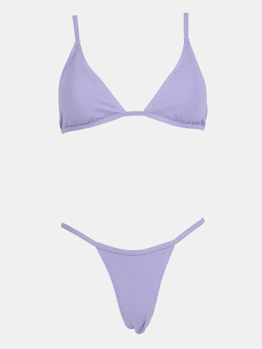 Bikini-Set Dreieck mit Abnehmbarer Verstärkung & Brasilien Flieder