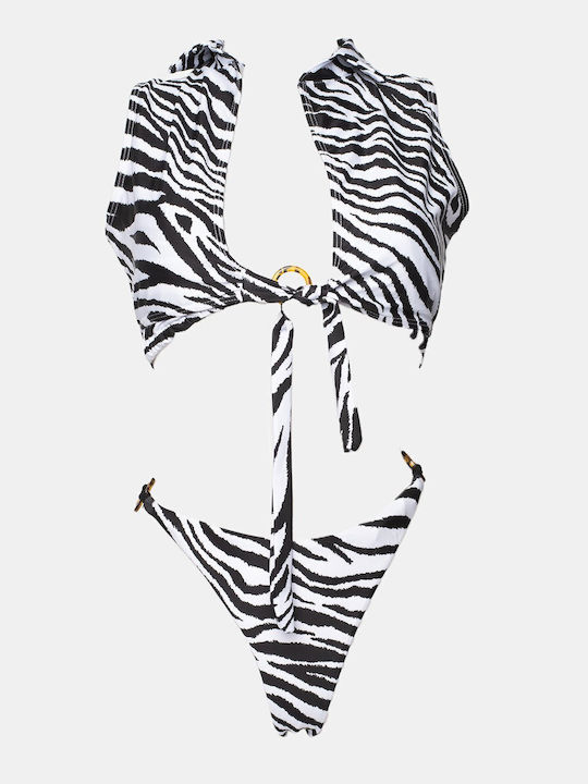 Set Bikini Dreieck mit Abnehmbarer Verstärkung Animal Print