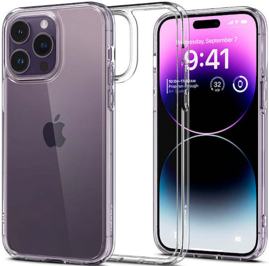 Spigen Crystal Hybrid Umschlag Rückseite Silikon Transparent (iPhone 14 Pro Max)