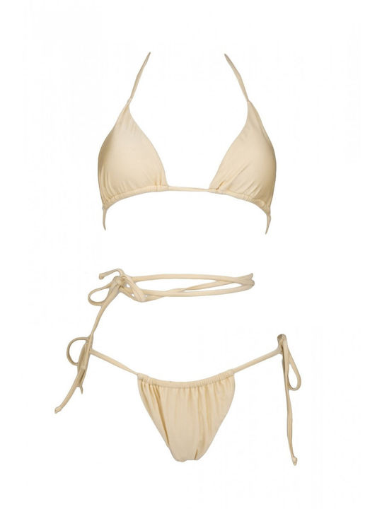 Bikini-Set Dreieck mit Abnehmbarer Verstärkung & Brasilien Beiges