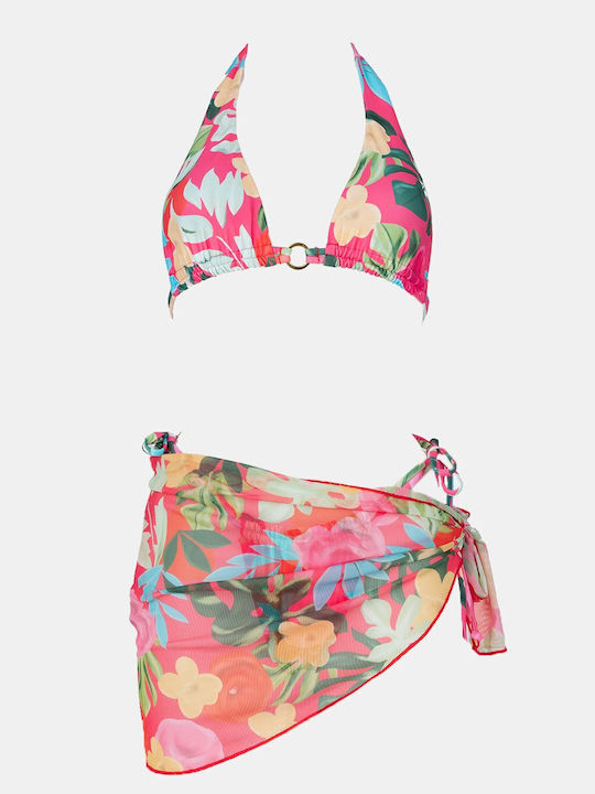 Set Bikini 3 Bucăți Triunghi Portocaliu