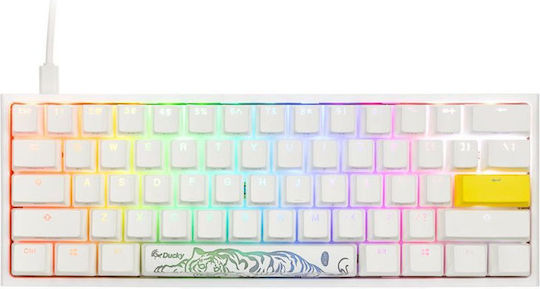Ducky One 2 Pro Mini Gaming Mechanical Keyboard 60% with Gateron Yellow switches and RGB lighting (English US) White