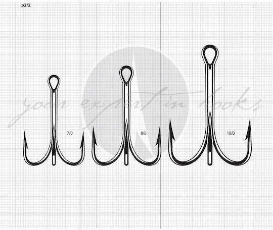 VMC O' Shaughnessy Treble 9617 BZ Fishing Hooks Set 100pcs No20