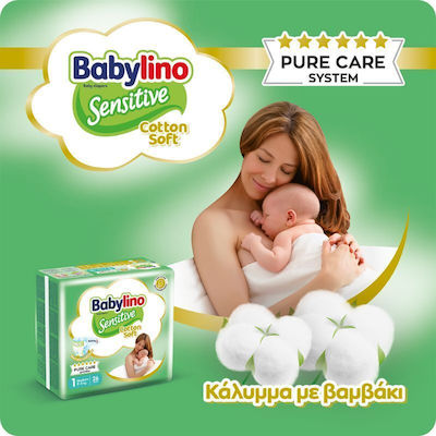 Babylino Tape Diapers Sensitive Cotton Soft Sensitive No. 3 for 4-9 kgkg 22pcs