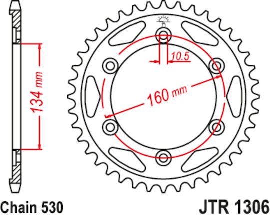 JT Sprockets Γρανάζι Πίσω για Honda Fireblade