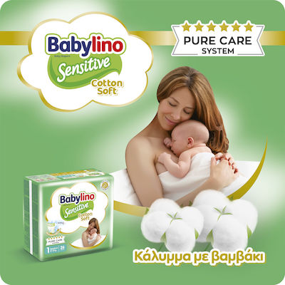 Babylino Tape Diapers Sensitive Cotton Soft Sensitive No. 5 for 11-16 kgkg 18pcs