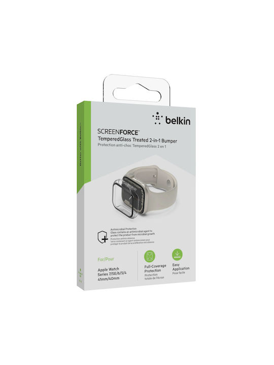 Belkin ScreenForce TemperedCurve Plastikhülle mit Glas in Transparent Farbe für Apple Watch 41mm
