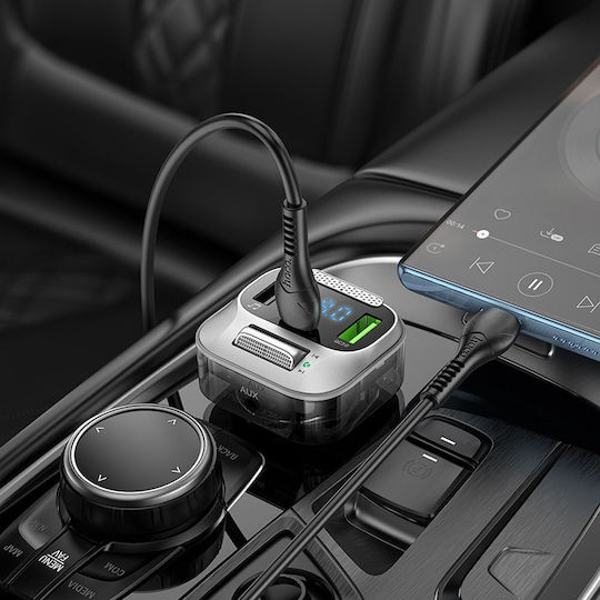 Hoco FM Transmitter Αυτοκινήτου E75 mit AUX / Bluetooth / USB Schwarz
