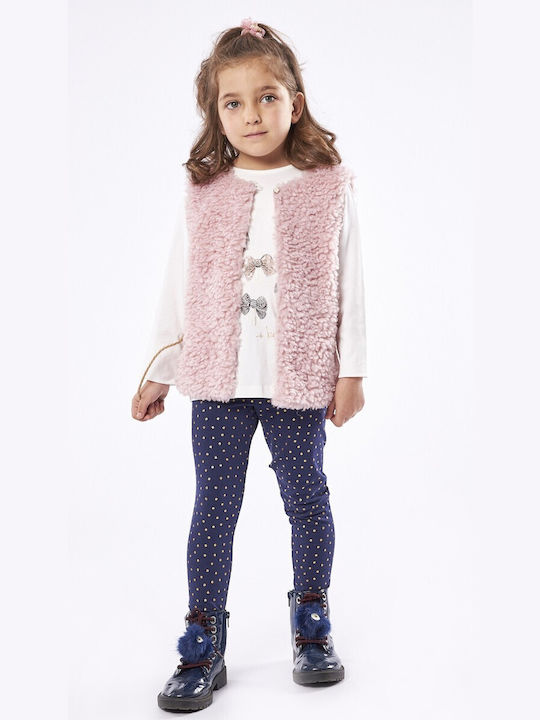 Εβίτα Kids Set with Leggings & Jacket Winter 3pcs Pink