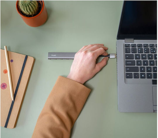 Trust Hub 4 Porturi USB 3.2 Cu Conexiune USB-A Argintiu