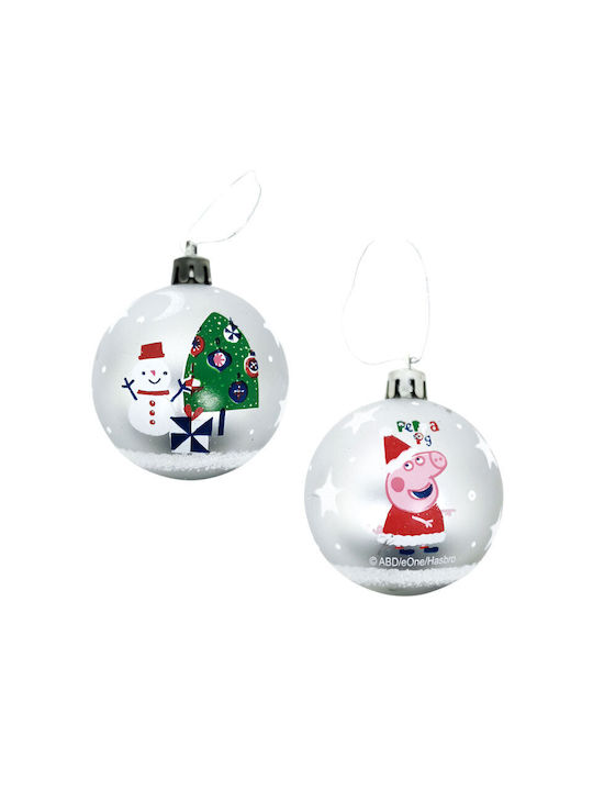 Arditex Weihnachtshänger Kugel Ornament Silber 8cm Set 6Stück