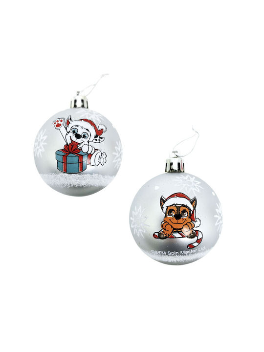 Arditex Paw Patrol Weihnachtshänger Kugel Ornament Silber 6cm Set 10Stück