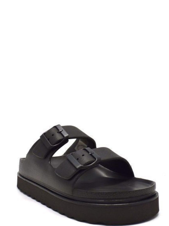 Ateneo Damen Flache Sandalen in Schwarz Farbe