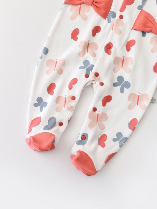 Biorganic Baby Bodysuit Long-Sleeved Coral