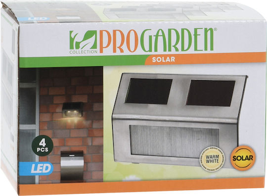 Set of 4 Wall Solar Lights Warm White with Photocell 14.5cmx9cmx10cmcm