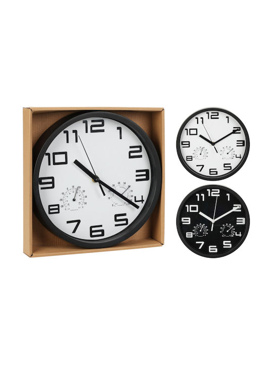 Koopman Ceas de Perete Plastic Negru Ø25cm
