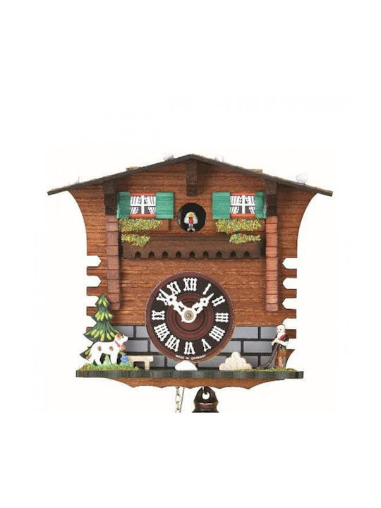 Wall Clock Wooden Pendulum Brown