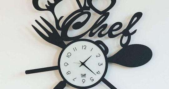 Arti E Mestieri Analog Metallic Black Wall Clock Ø50cm