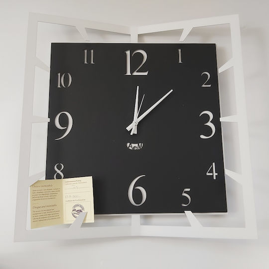Arti E Mestieri 3D Wanduhr Metallisch Schwarz 50x50cm