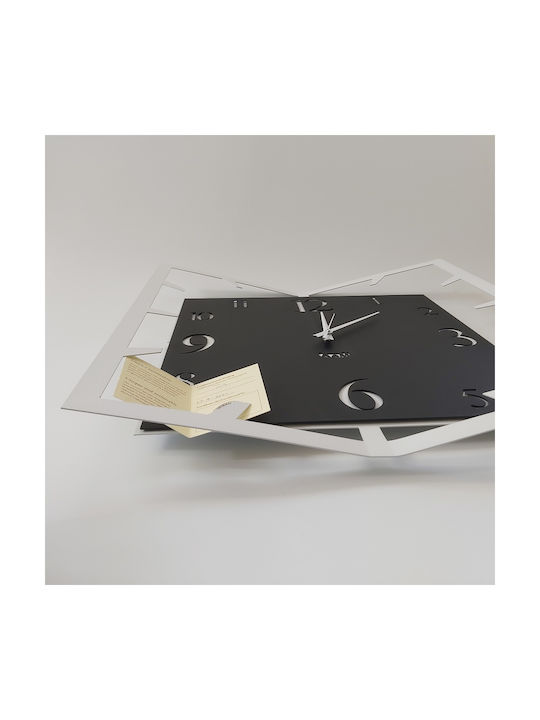 Arti E Mestieri 3D Wall Clock Metallic Black 50x50cm