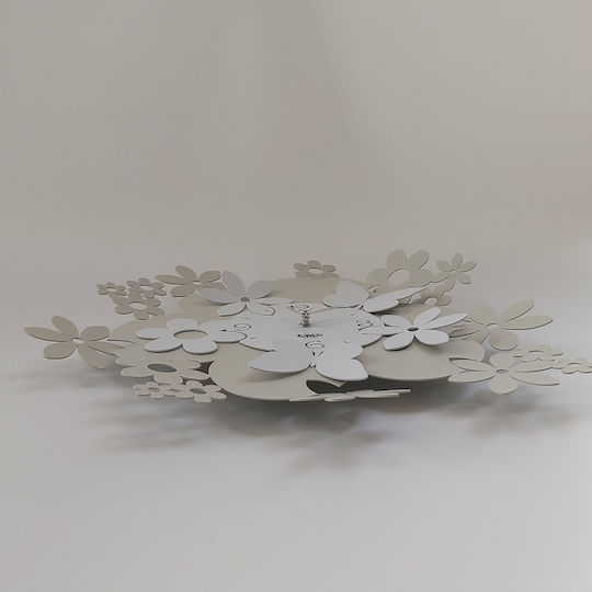 Arti E Mestieri 3D Ceas de Perete Metalic Ecru Ø45cm
