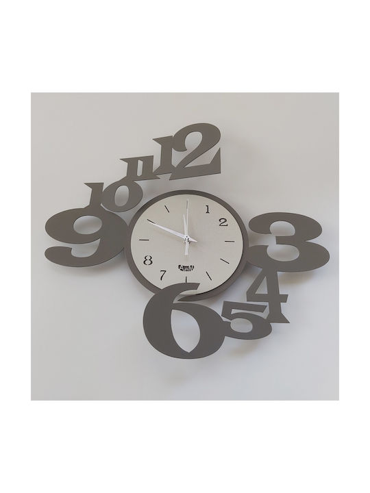 Arti E Mestieri 3D Wanduhr Metallisch Gray Ø40cm