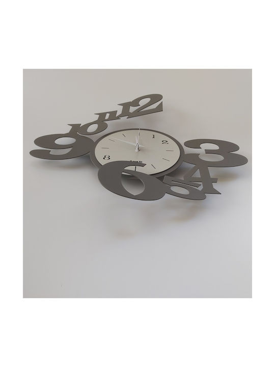 Arti E Mestieri 3D Wanduhr Metallisch Gray Ø40cm