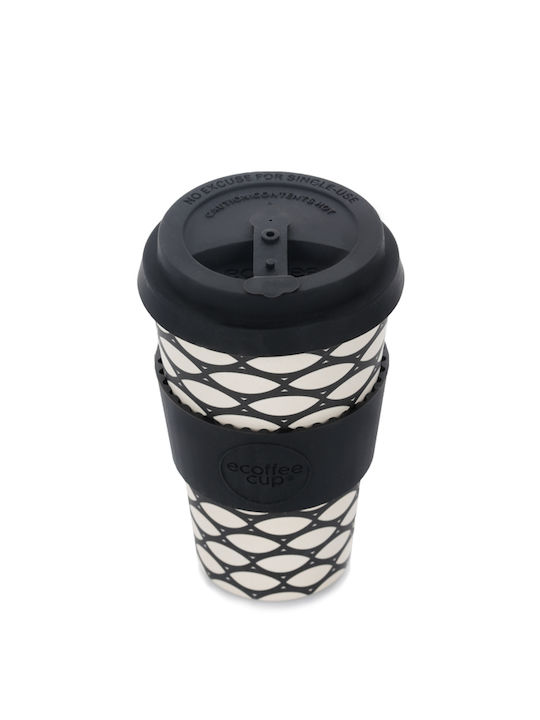 Bamboo Cup with Lid Black 400ml