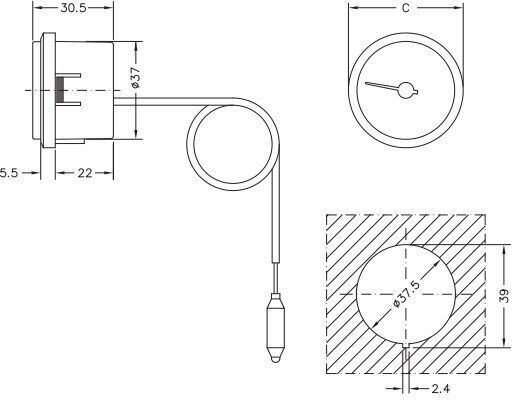 Thermometer für Kessel