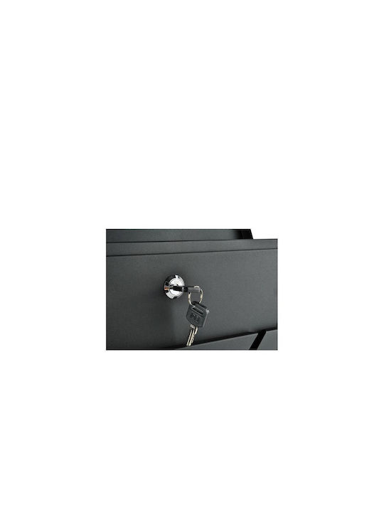 Malatec with Lock and Newspaper Holder Outdoor Mailbox Metallic in Black Color 37x10x36.7cm