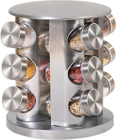 Spice Spice Jar Glass with Stand Silver 12pcs