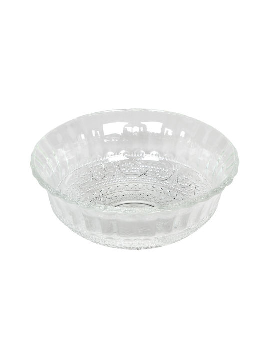 Keskor Servierschüssel Rund Glas Transparent mit Durchmesser 13cm