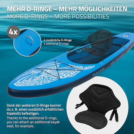 ECD Germany Makani Inflatable SUP Board with Length 3.2m Blue