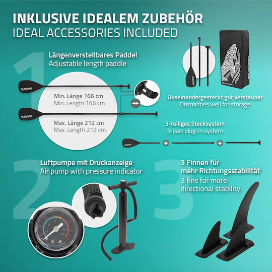EDC Makani Дъска SUP с Дължина 3.2m Тюркоазен