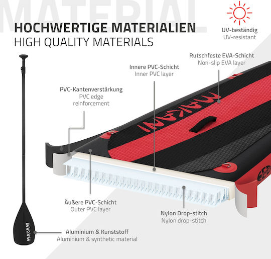EDC Makani Inflatable SUP Board with Length 3.2m Black