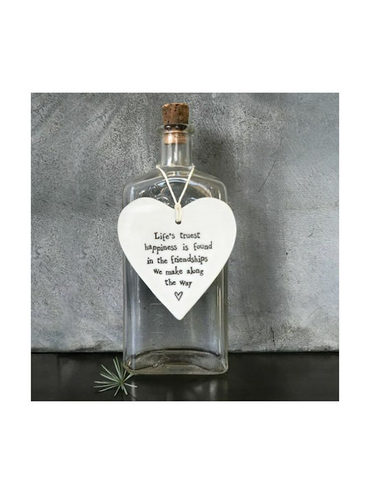 Porcelain Heart Christmas Tree Ornament White 9.5x8.5cm