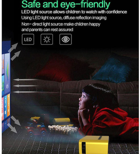 Wownect T500 Mini Projector LCD Λάμπας LED με Ενσωματωμένα Ηχεία