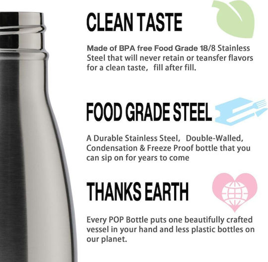 Koupakoupa Kai Recyclable Bottle Thermos Stainless Steel BPA Free 500ml Yellow