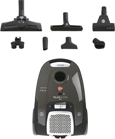 Hoover Telios Extra Lite TXL20PET011 Ηλεκτρική Σκούπα 700W με Σακούλα 3.5lt Μαύρη