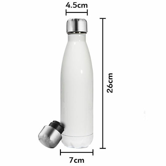 Koupakoupa Recyclable Bottle Thermos Stainless Steel BPA Free 500ml White