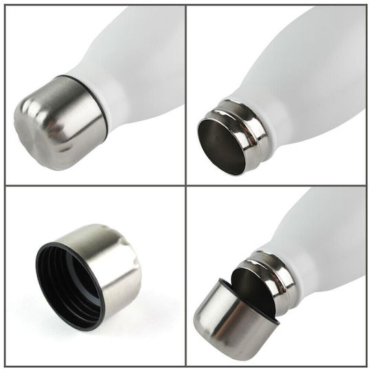 Koupakoupa Recyclable Bottle Thermos Stainless Steel BPA Free 500ml White