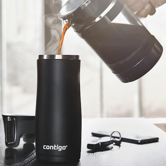 Contigo West Loop Ποτήρι Θερμός Ανοξείδωτο BPA Free 470ml Μαύρο με Επιστόμιο