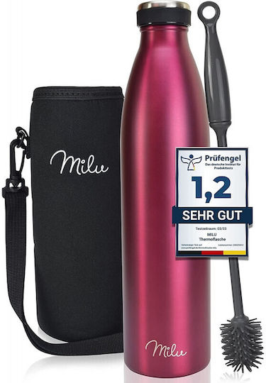 Milu Kids Μπουκάλι Θερμός Ανοξείδωτο 750ml Ροζ