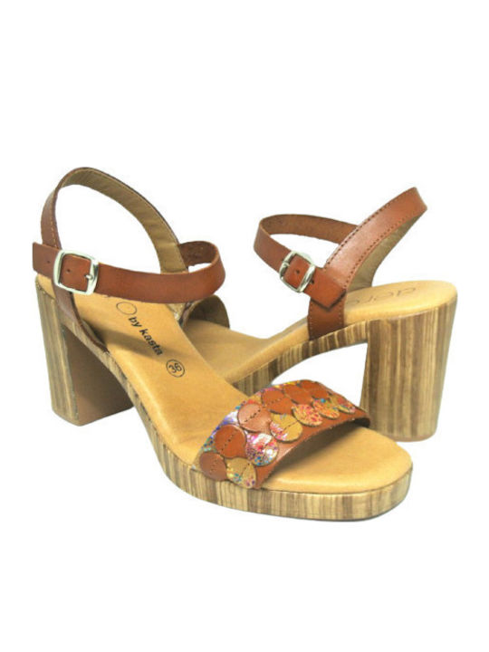 Leder Sandalen Anatomisch Tabac Braun